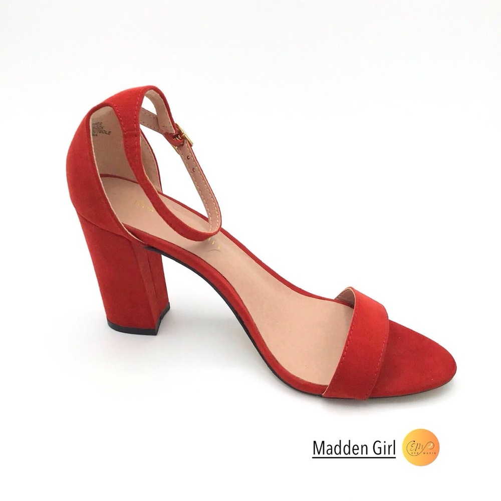 Madden Girl Beella Red Block Heel Sandals
